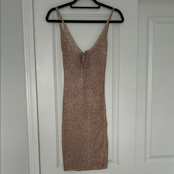 Fashion Nova | Dresses | Fashion Nova Rose Gold Sequin Mini Dress Sleeveless  Vneck | Poshmark